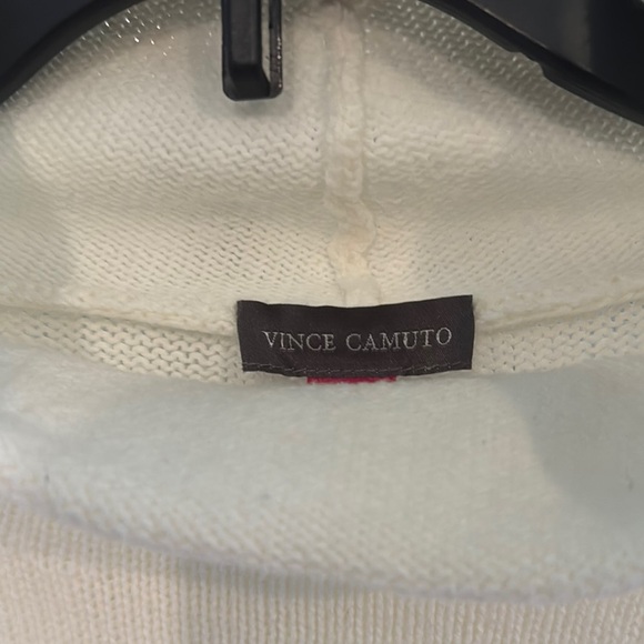 Vince Camuto Cream Turtleneck Sweater with Ribbed Texture - Picture 2 of 6